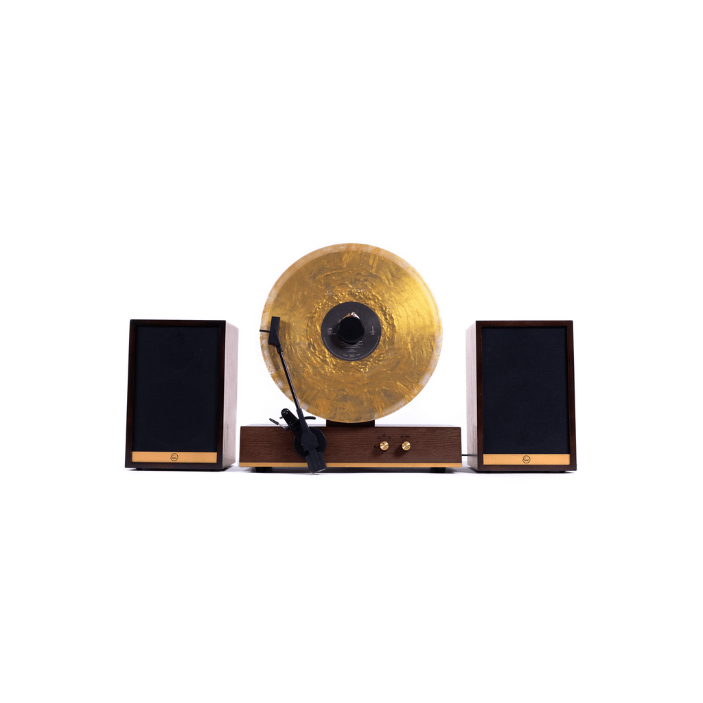 GettyGold Vinyl Record Player With Speakers - NostalgicSound